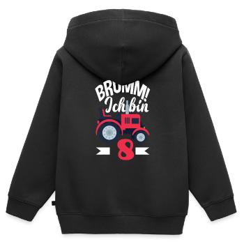 8. Geburtstag Traktor 8 Jahre Geburtstagsshirt - Kinder Premium Organic Zip Hoodie - Schwarz - Hinten - AI Model Kid Male (0cm)