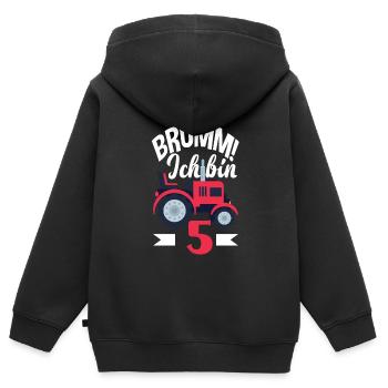 5. Geburtstag Traktor 5 Jahre Geburtstagsshirt - Kinder Premium Organic Zip Hoodie - Schwarz - Hinten - AI Model Kid Male (0cm)