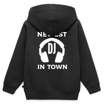 DJ Musik Disc Jockey - Kinder Premium Organic Zip Hoodie - Schwarz - Hinten - AI Model Kid Male (0cm)
