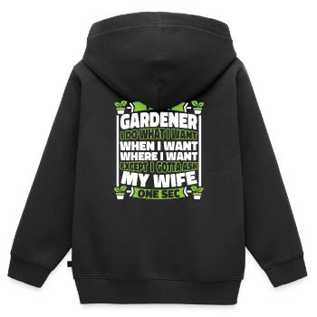 Hobbygärtner Garten - Kinder Premium Organic Zip Hoodie - Schwarz - Hinten - AI Model Kid Male (0cm)