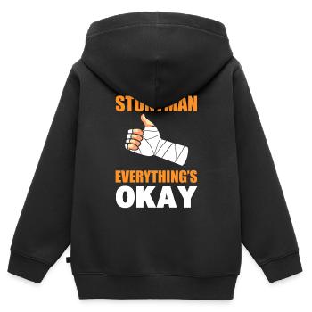 Lustiger Stuntman - Kinder Premium Organic Zip Hoodie - Schwarz - Hinten - AI Model Kid Male (0cm)