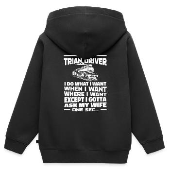 Train Driver Train Driver - Kids Premium Organic Zip-up Hoodie - black - Back - AI Model Kid Male (0cm)