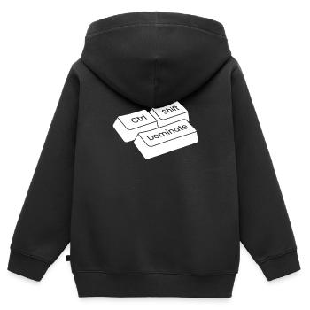 Gamer Gaming Raccourcis clavier Ctrl Alt Défaite - Sweat Premium à capuche zippé enfant bio - noir - Dos - AI Model Kid Male (0cm)