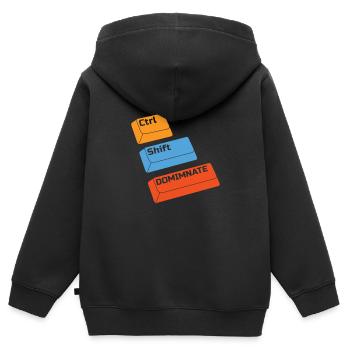 Gamer Gaming Raccourcis clavier Ctrl Alt Défaite - Sweat Premium à capuche zippé enfant bio - noir - Dos - AI Model Kid Male (0cm)