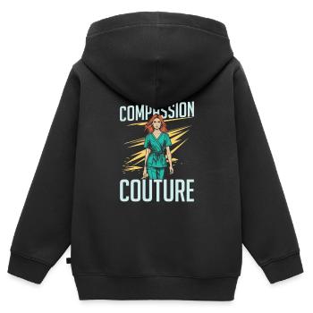 Krankenschwester Mode - Kinder Premium Organic Zip Hoodie - Schwarz - Hinten - AI Model Kid Male (0cm)