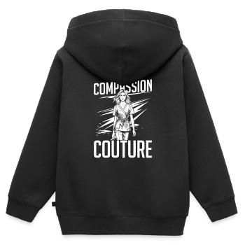 Krankenschwester Mode - Kinder Premium Organic Zip Hoodie - Schwarz - Hinten - AI Model Kid Male (0cm)