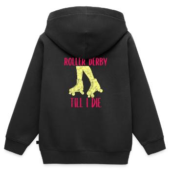 Sportarten Inlineskater - Kinder Premium Organic Zip Hoodie - Schwarz - Hinten - AI Model Kid Male (0cm)