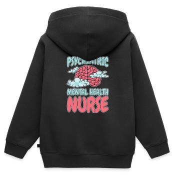 Krankenschwester Psychische Gesundheit - Kinder Premium Organic Zip Hoodie - Schwarz - Hinten - AI Model Kid Male (0cm)