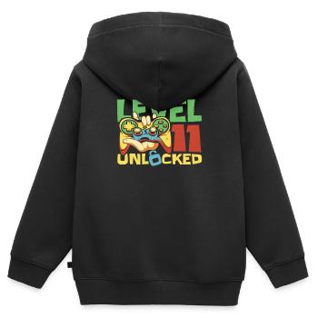 Gamer Gaming Level 11 Unlocked - Kinder Premium Organic Zip Hoodie - Schwarz - Hinten - AI Model Kid Male (0cm)
