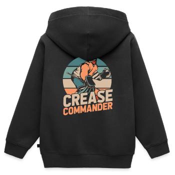 Eishockey Torwart Handschuhsparender Puck - Kinder Premium Organic Zip Hoodie - Schwarz - Hinten - AI Model Kid Male (0cm)