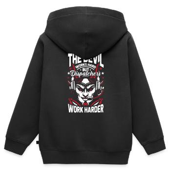 Notruf Leitstelle Einsatzzentrale - Kinder Premium Organic Zip Hoodie - Schwarz - Hinten - AI Model Kid Male (0cm)
