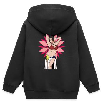 Bauchtänzer Illustration Bauchtänzer Ausbilder - Kinder Premium Organic Zip Hoodie - Schwarz - Hinten - AI Model Kid Male (0cm)