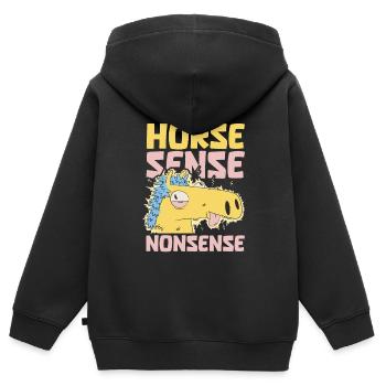 Pferd Reitsport - Kinder Premium Organic Zip Hoodie - Schwarz - Hinten - AI Model Kid Male (0cm)