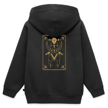 Carte de Tarot Lune Tarot Lune - Sweat Premium à capuche zippé enfant bio - noir - Dos - AI Model Kid Male (0cm)