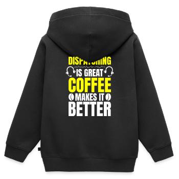 Notruf Leitstelle Einsatzzentrale - Kinder Premium Organic Zip Hoodie - Schwarz - Hinten - AI Model Kid Male (0cm)