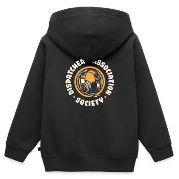 Notruf Leitstelle Einsatzzentrale - Kinder Premium Organic Zip Hoodie - Schwarz - Hinten - AI Model Kid Male (0cm)