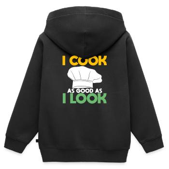 I Cook As Good As I Look Chefkoch - Kinder Premium Organic Zip Hoodie - Schwarz - Hinten - AI Model Kid Male (0cm)