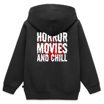 Horror Movies And Chill Horror-Fan - Kinder Premium Organic Zip Hoodie - Schwarz - Hinten - AI Model Kid Male (0cm)