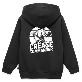 Eishockey Torwart Handschuhsparender Puck - Kinder Premium Organic Zip Hoodie - Schwarz - Hinten - AI Model Kid Male (0cm)