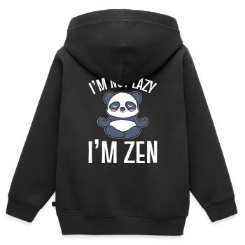 I'm Not Lazy I'm Zen Zen-Praktizierender - Kinder Premium Organic Zip Hoodie - Schwarz - Hinten - AI Model Kid Male (0cm)