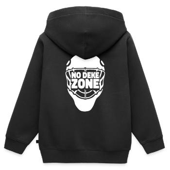 Eishockey Torwart Torwart - Kinder Premium Organic Zip Hoodie - Schwarz - Hinten - AI Model Kid Male (0cm)