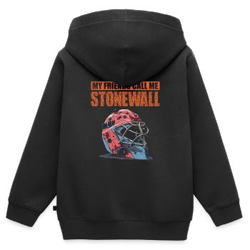 Eishockey Torwart Torwart - Kinder Premium Organic Zip Hoodie - Schwarz - Hinten - AI Model Kid Male (0cm)