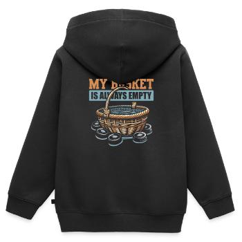 Eishockey Torwart Torwart Puck - Kinder Premium Organic Zip Hoodie - Schwarz - Hinten - AI Model Kid Male (0cm)