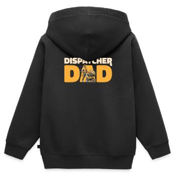 Notruf Leitstelle Einsatzzentrale Vater - Kinder Premium Organic Zip Hoodie - Schwarz - Hinten - AI Model Kid Male (0cm)