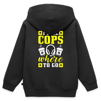 Notruf Leitstelle Einsatzzentrale - Kinder Premium Organic Zip Hoodie - Schwarz - Hinten - AI Model Kid Male (0cm)