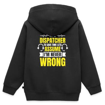 Notruf Leitstelle Einsatzzentrale - Kinder Premium Organic Zip Hoodie - Schwarz - Hinten - AI Model Kid Male (0cm)