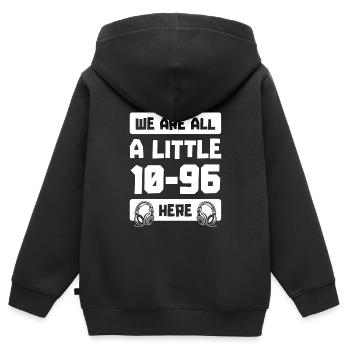 Centre d’opérations du centre de contrôle des appels d’urgence - Sweat Premium à capuche zippé enfant bio - noir - Dos - AI Model Kid Male (0cm)