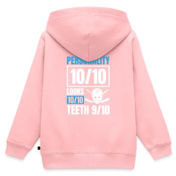 Eishockey Torwart - Kinder Premium Organic Zip Hoodie - Rosa - Hinten - AI Model Kid Female (0cm)