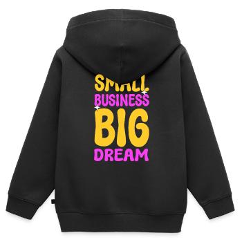 Unternehmer Kleinunternehmen Geschäftsinhaber - Kinder Premium Organic Zip Hoodie - Schwarz - Hinten - AI Model Kid Male (0cm)