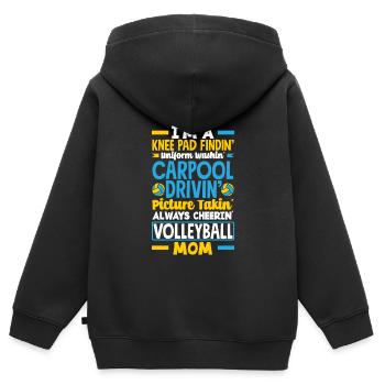 Lustiges Volleyball Geschenk - Kinder Premium Organic Zip Hoodie - Schwarz - Hinten - AI Model Kid Male (0cm)