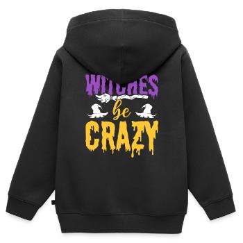 Witches Be Crazy Hexerei-Enthusiast - Kinder Premium Organic Zip Hoodie - Schwarz - Hinten - AI Model Kid Male (0cm)