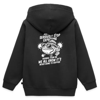 Wels - Kinder Premium Organic Zip Hoodie - Schwarz - Hinten - AI Model Kid Male (0cm)