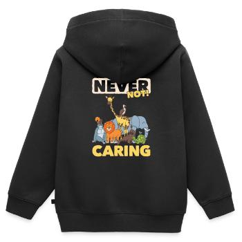 Gardien de zoo Gardien de zoo - Sweat Premium à capuche zippé enfant bio - noir - Dos - AI Model Kid Male (0cm)