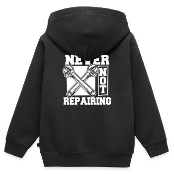 Kfz Mechaniker - Kinder Premium Organic Zip Hoodie - Schwarz - Hinten - AI Model Kid Male (0cm)