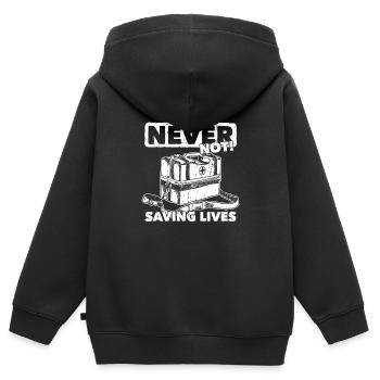 Rettungsdienst Sanitäter Rettungssanitäter - Kinder Premium Organic Zip Hoodie - Schwarz - Hinten - AI Model Kid Male (0cm)
