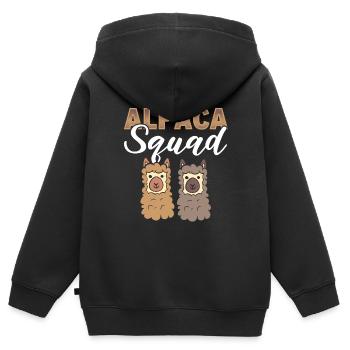 Alpaca Squad Viehzüchter - Kinder Premium Organic Zip Hoodie - Schwarz - Hinten - AI Model Kid Male (0cm)