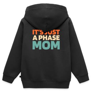 Mond Luna Juste une phase de lune - Sweat Premium à capuche zippé enfant bio - noir - Dos - AI Model Kid Male (0cm)