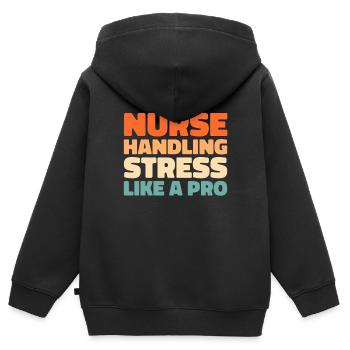 Infirmier - Sweat Premium à capuche zippé enfant bio - noir - Dos - AI Model Kid Male (0cm)