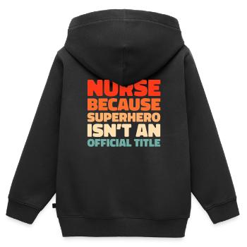 Infirmier - Sweat Premium à capuche zippé enfant bio - noir - Dos - AI Model Kid Male (0cm)