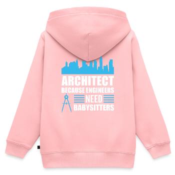 Lustiger Architekt Zeichner - Kinder Premium Organic Zip Hoodie - Rosa - Hinten - AI Model Kid Female (0cm)