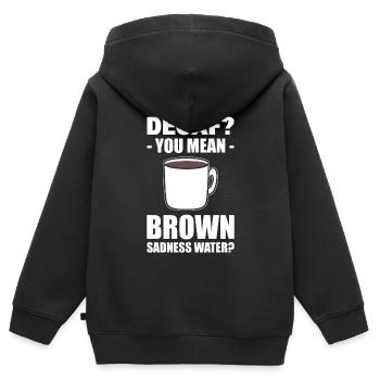 Lustiger Kaffeeliebhaber Kaffee - Kinder Premium Organic Zip Hoodie - Schwarz - Hinten - AI Model Kid Male (0cm)
