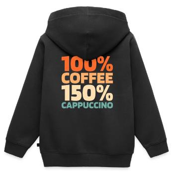 Kaffee Cafe - Kinder Premium Organic Zip Hoodie - Schwarz - Hinten - AI Model Kid Male (0cm)