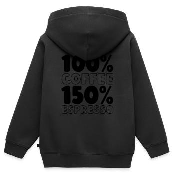 Kaffee Espresso - Kinder Premium Organic Zip Hoodie - Schwarz - Hinten - AI Model Kid Male (0cm)