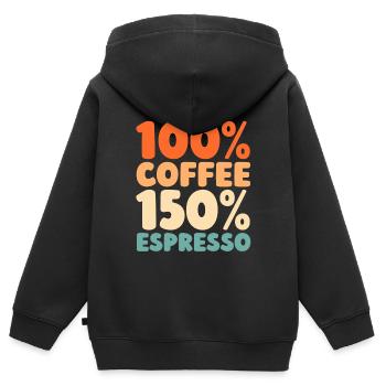 Kaffee Espresso - Kinder Premium Organic Zip Hoodie - Schwarz - Hinten - AI Model Kid Male (0cm)
