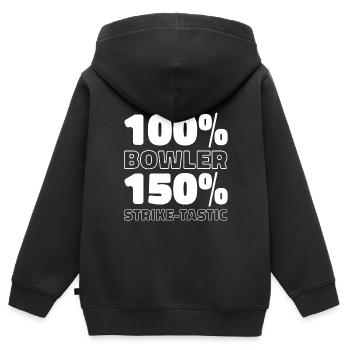 Bowling Bowlen Bowler - Kinder Premium Organic Zip Hoodie - Schwarz - Hinten - AI Model Kid Male (0cm)