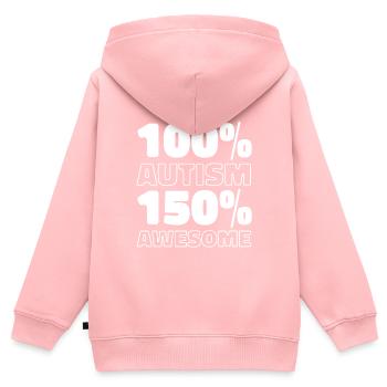 Autisme Autiste - Sweat Premium à capuche zippé enfant bio - rose - Dos - AI Model Kid Female (0cm)